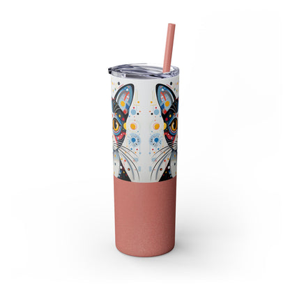 Cat's Playful Whimsy Limited Edition 20 oz Geometric Art Tumbler: 