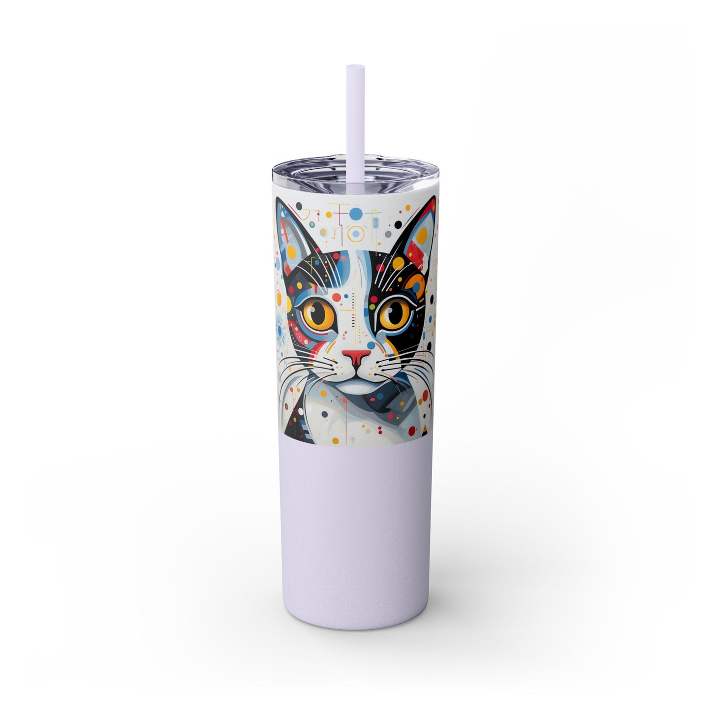 Cat's Playful Whimsy Limited Edition 20 oz Geometric Art Tumbler: 