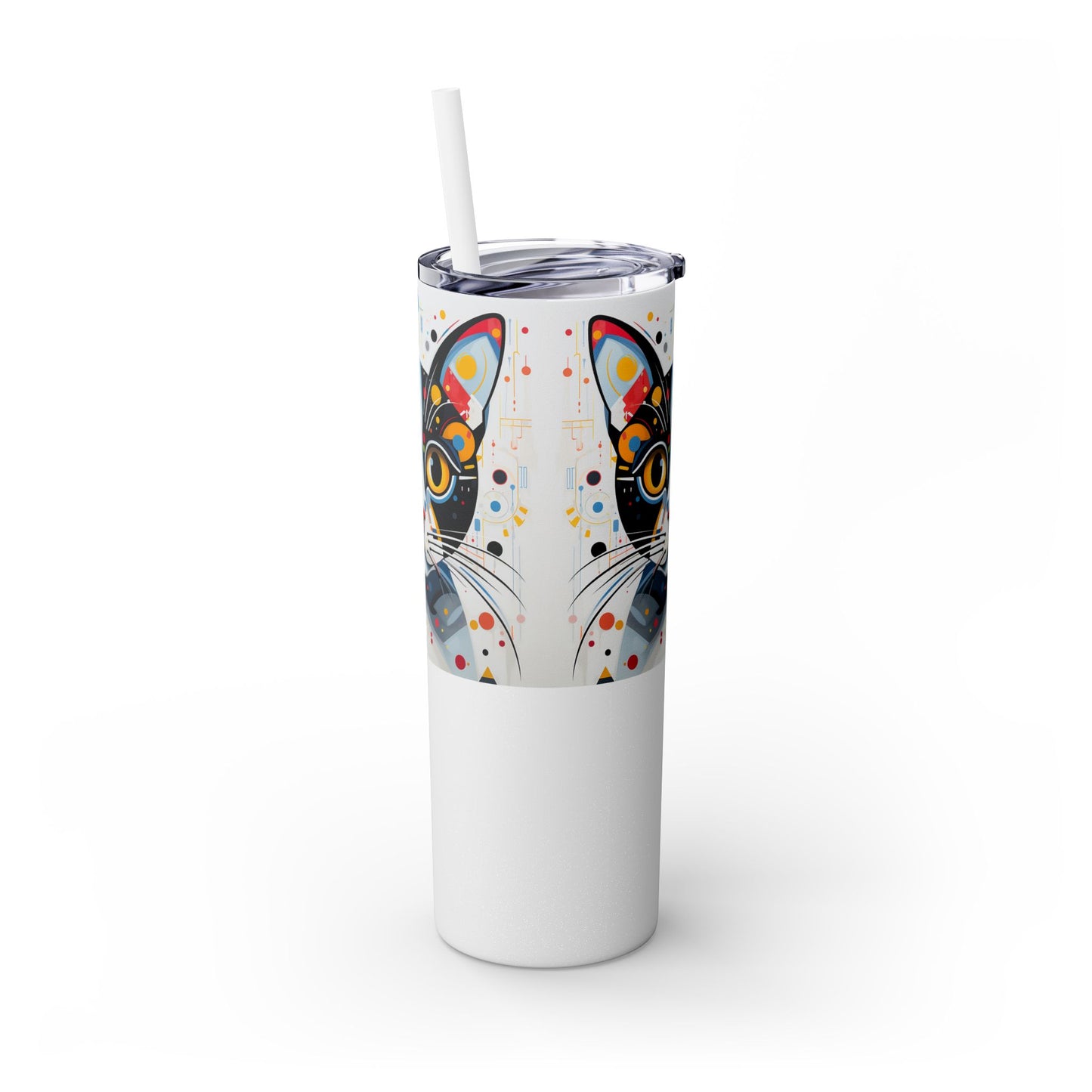 Cat's Playful Whimsy Limited Edition 20 oz Geometric Art Tumbler: 