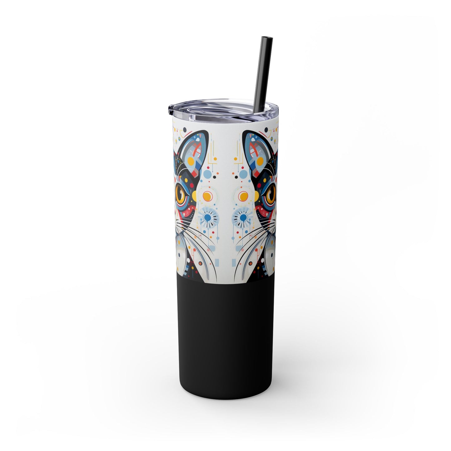 Cat's Playful Whimsy Limited Edition 20 oz Geometric Art Tumbler: 