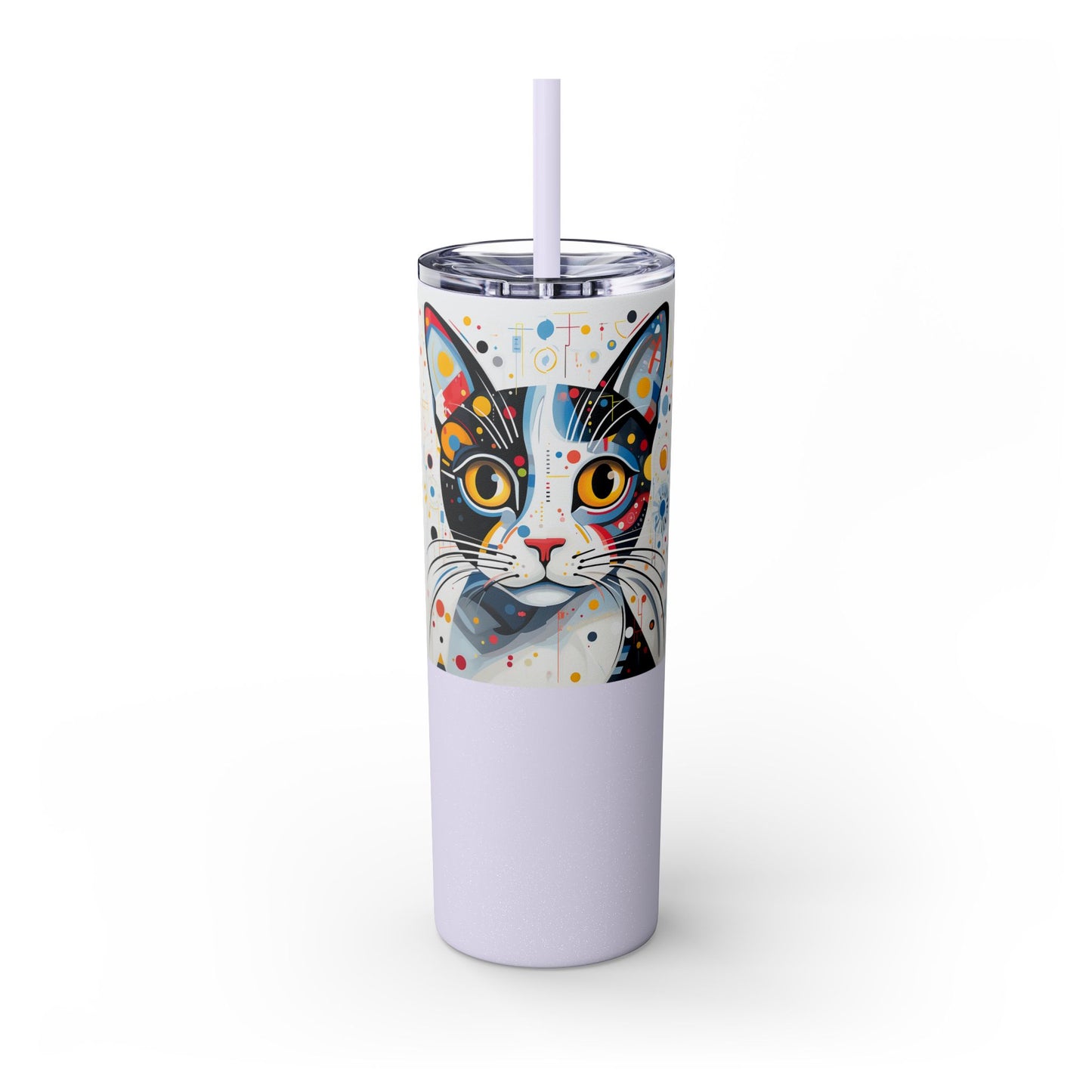 Cat's Playful Whimsy Limited Edition 20 oz Geometric Art Tumbler: 