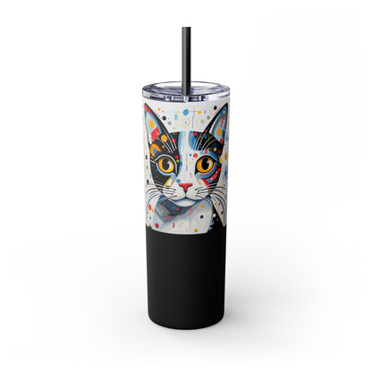 Cat's Playful Whimsy Limited Edition 20 oz Geometric Art Tumbler: 