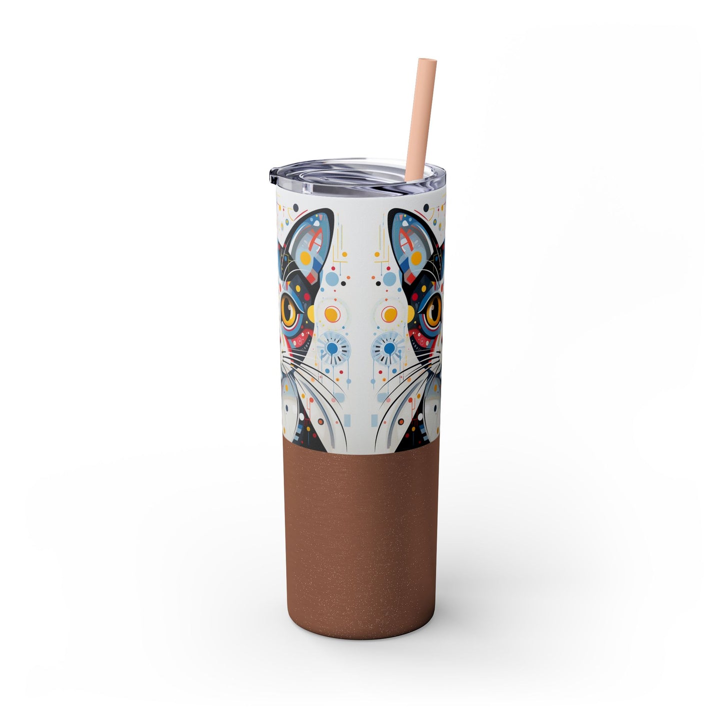 Cat's Playful Whimsy Limited Edition 20 oz Geometric Art Tumbler: 