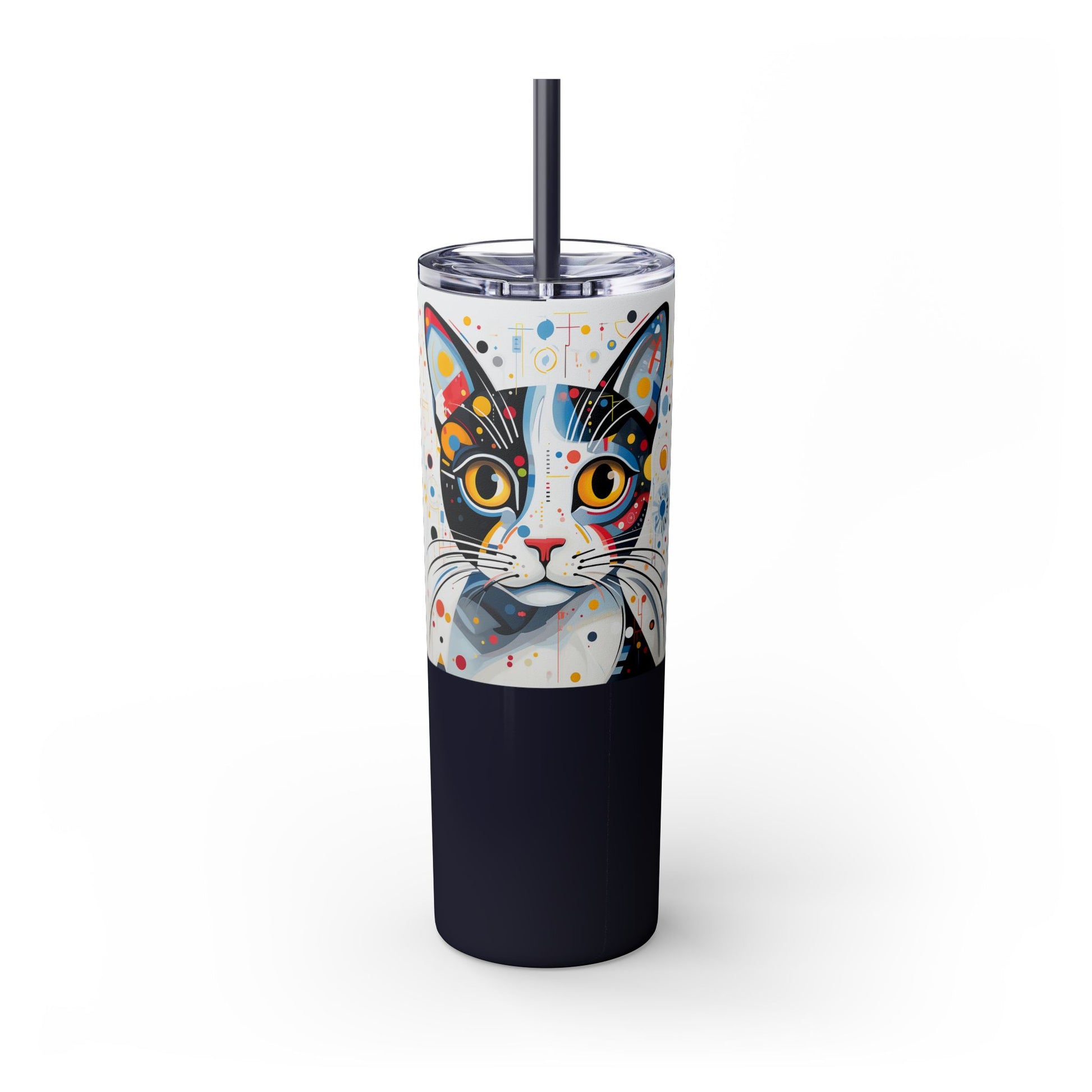 Cat's Playful Whimsy Limited Edition 20 oz Geometric Art Tumbler: 