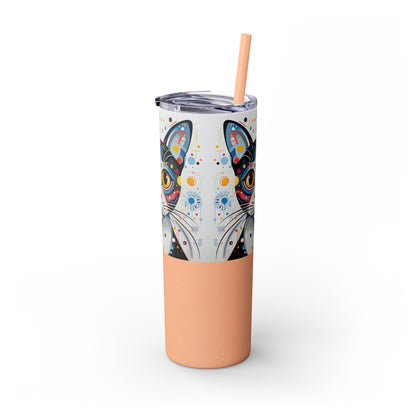 Cat's Playful Whimsy Limited Edition 20 oz Geometric Art Tumbler: 