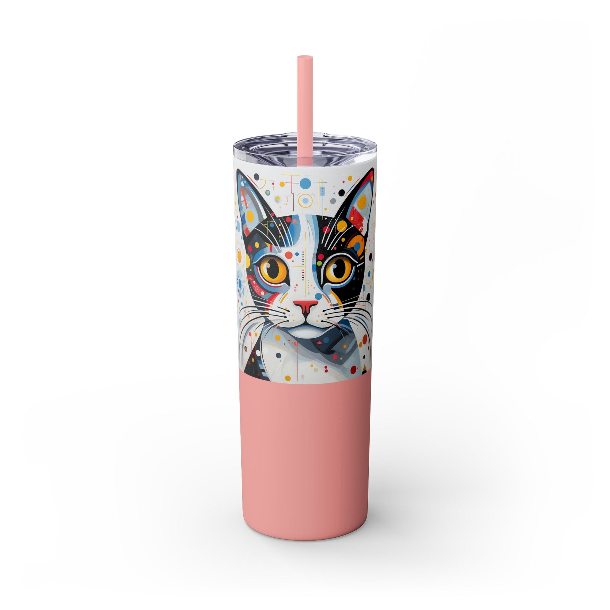 Cat's Playful Whimsy Limited Edition 20 oz Geometric Art Tumbler: 