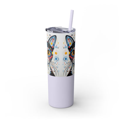 Cat's Playful Whimsy Limited Edition 20 oz Geometric Art Tumbler: 