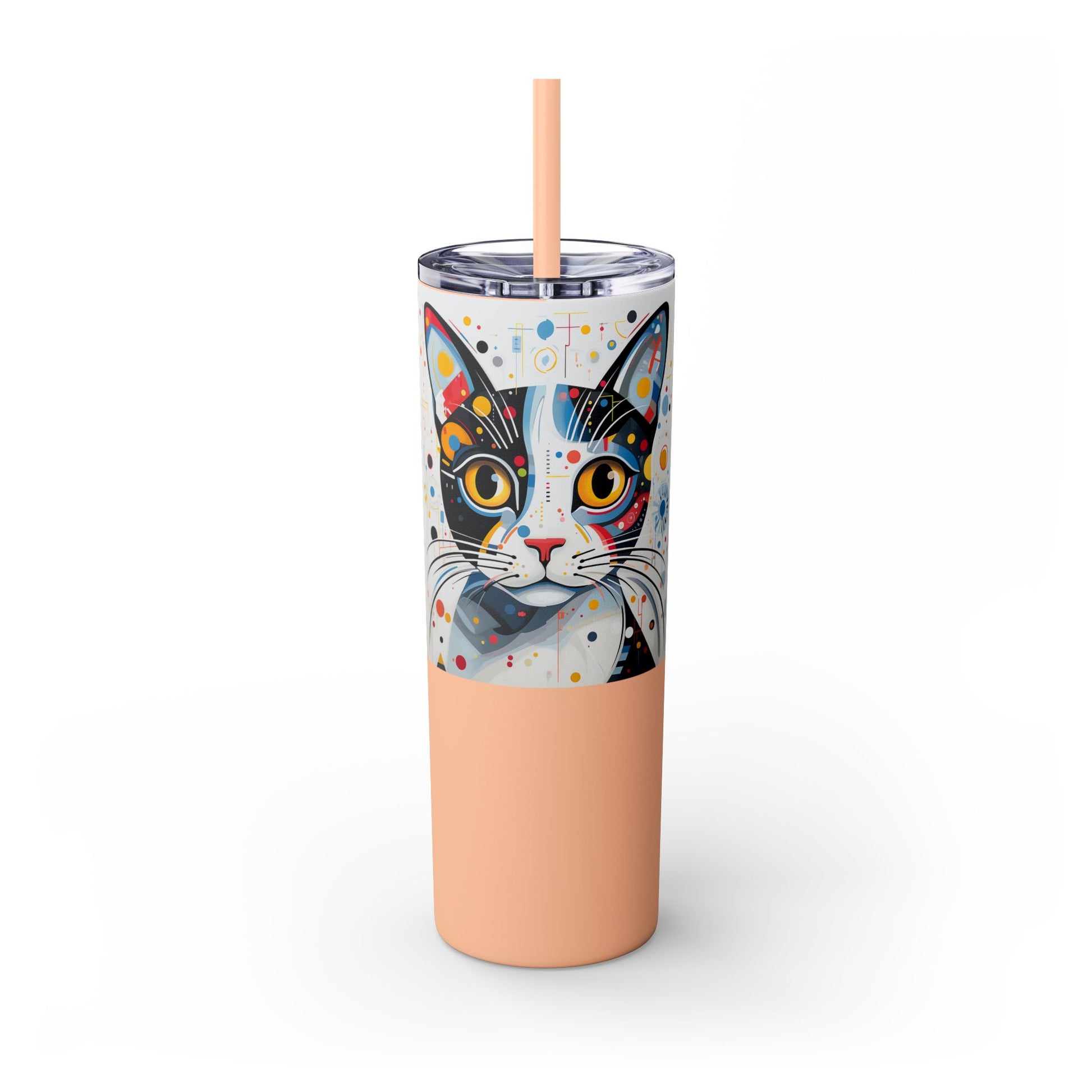 Cat's Playful Whimsy Limited Edition 20 oz Geometric Art Tumbler: 