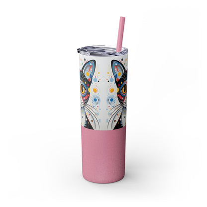 Cat's Playful Whimsy Limited Edition 20 oz Geometric Art Tumbler: 