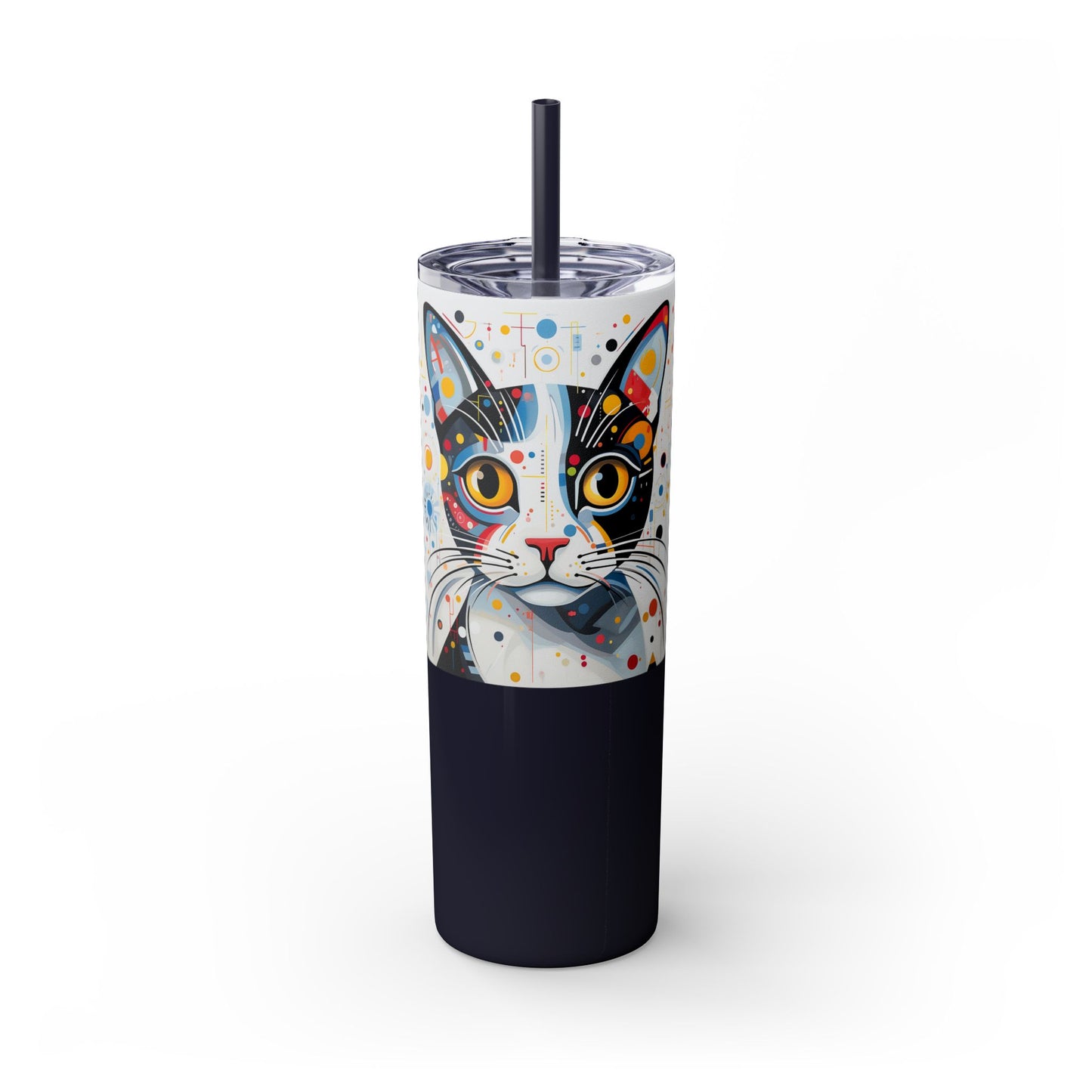 Cat's Playful Whimsy Limited Edition 20 oz Geometric Art Tumbler: 