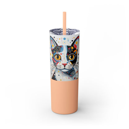 Cat's Playful Whimsy Limited Edition 20 oz Geometric Art Tumbler: 