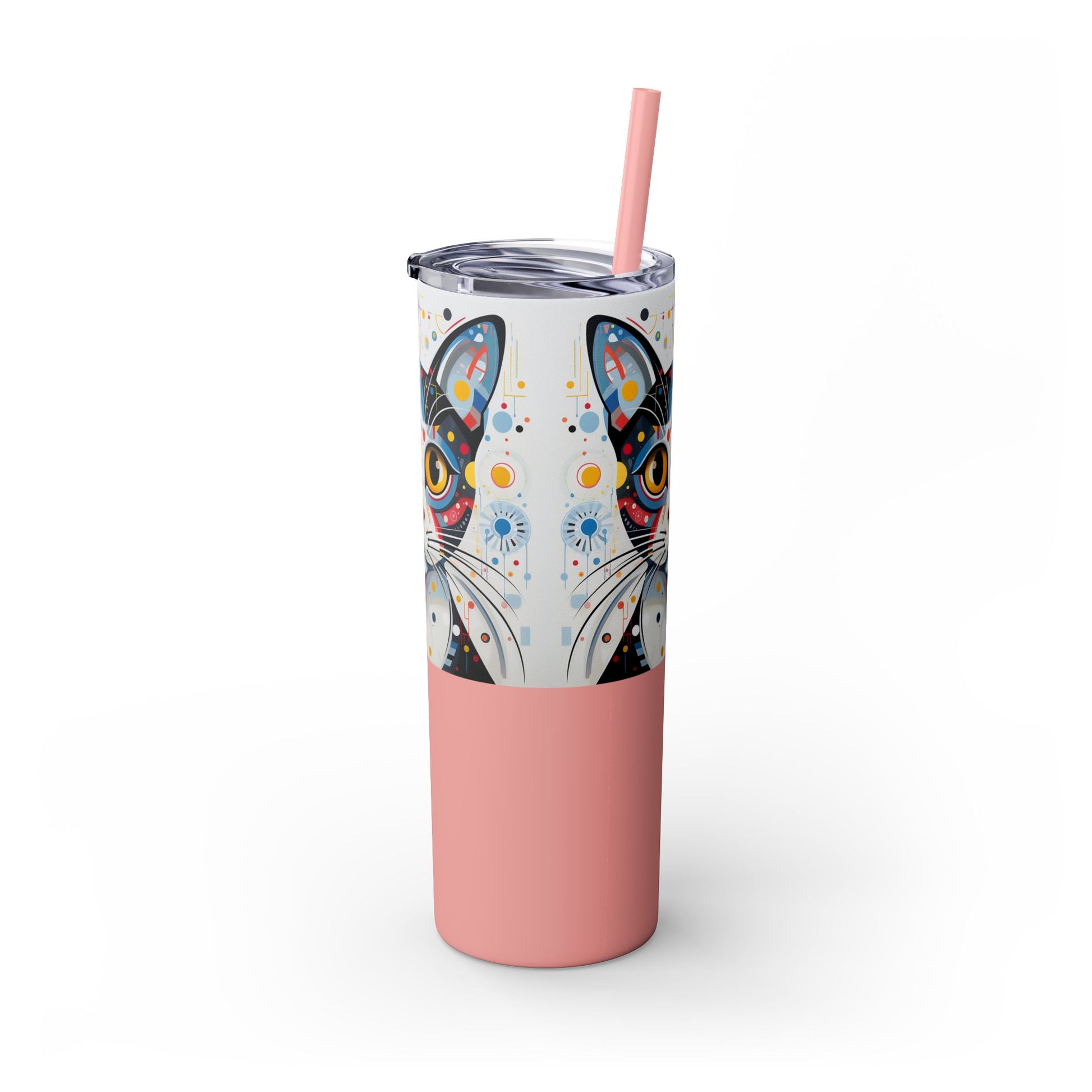 Cat's Playful Whimsy Limited Edition 20 oz Geometric Art Tumbler: 