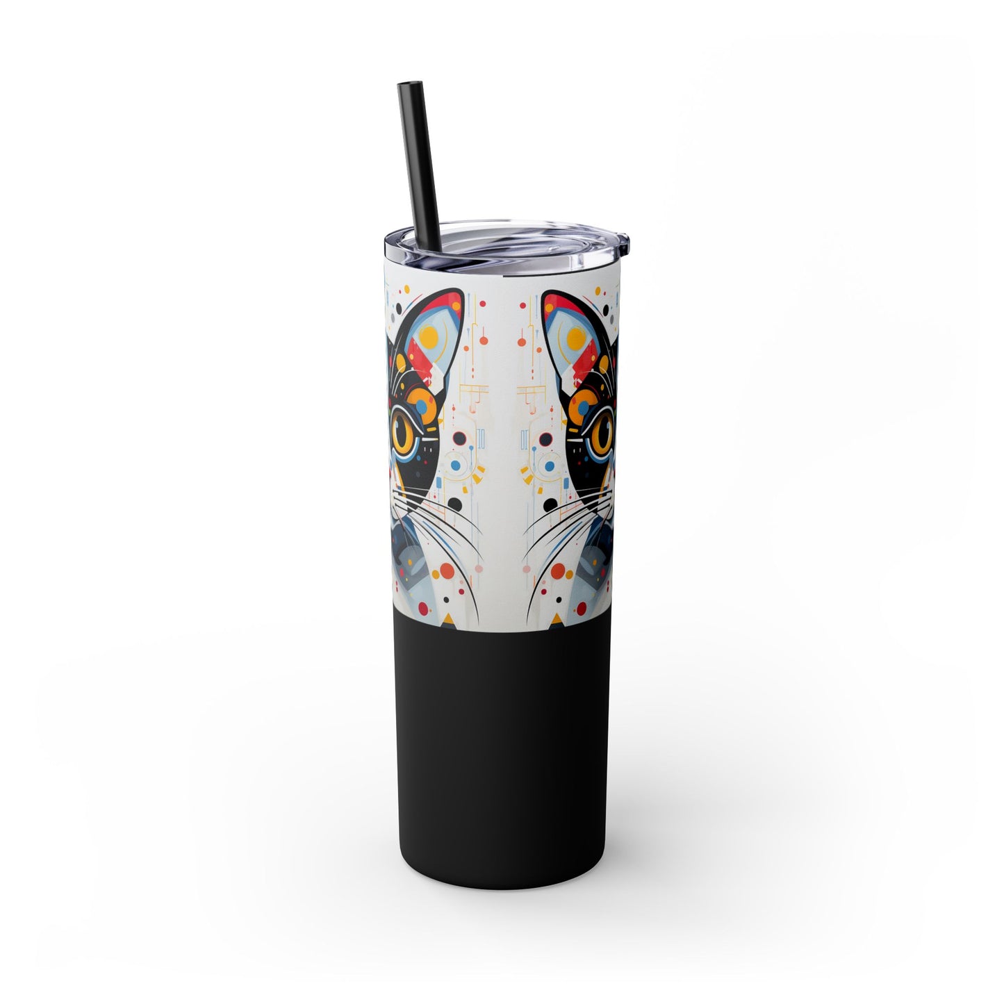 Cat's Playful Whimsy Limited Edition 20 oz Geometric Art Tumbler: 