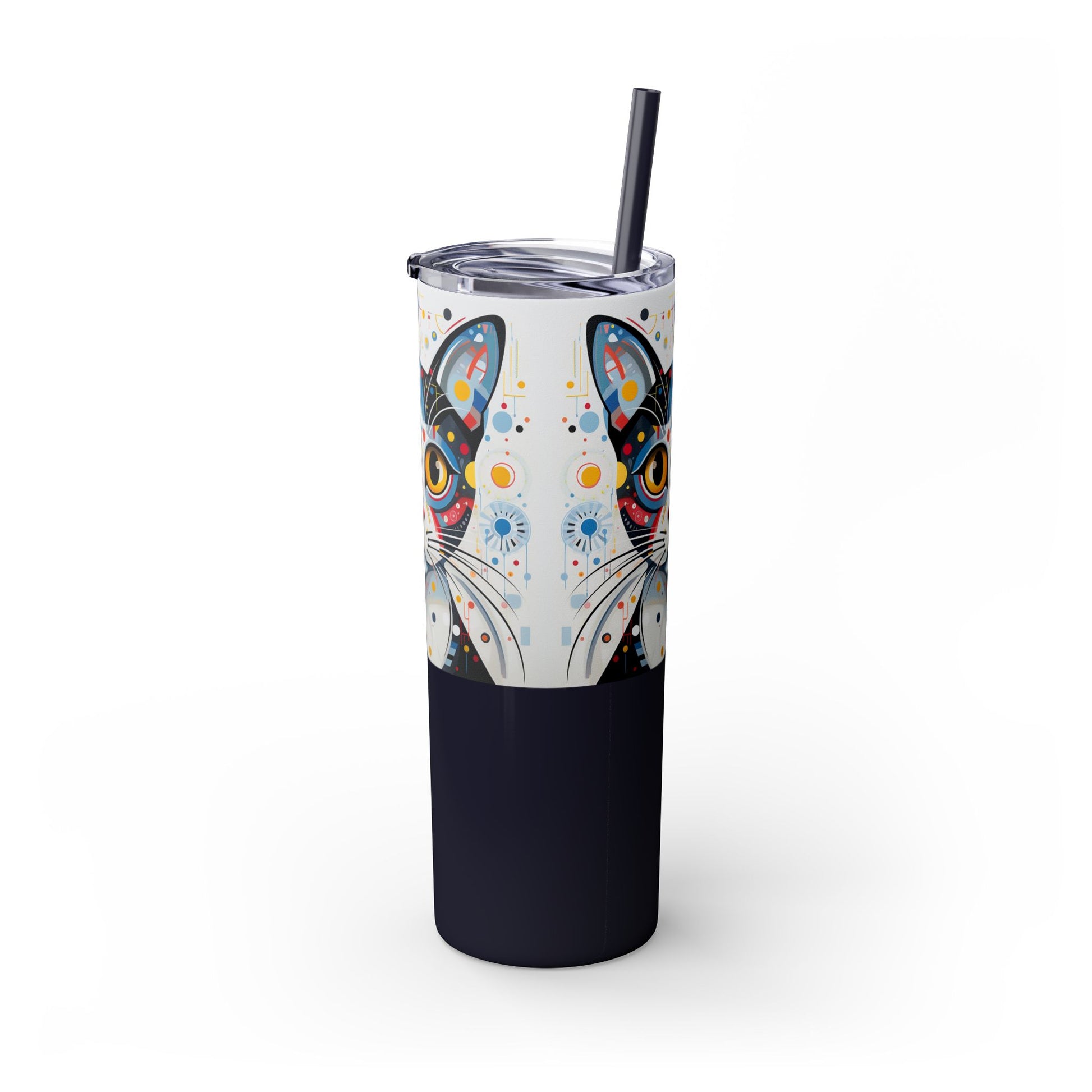 Cat's Playful Whimsy Limited Edition 20 oz Geometric Art Tumbler: 