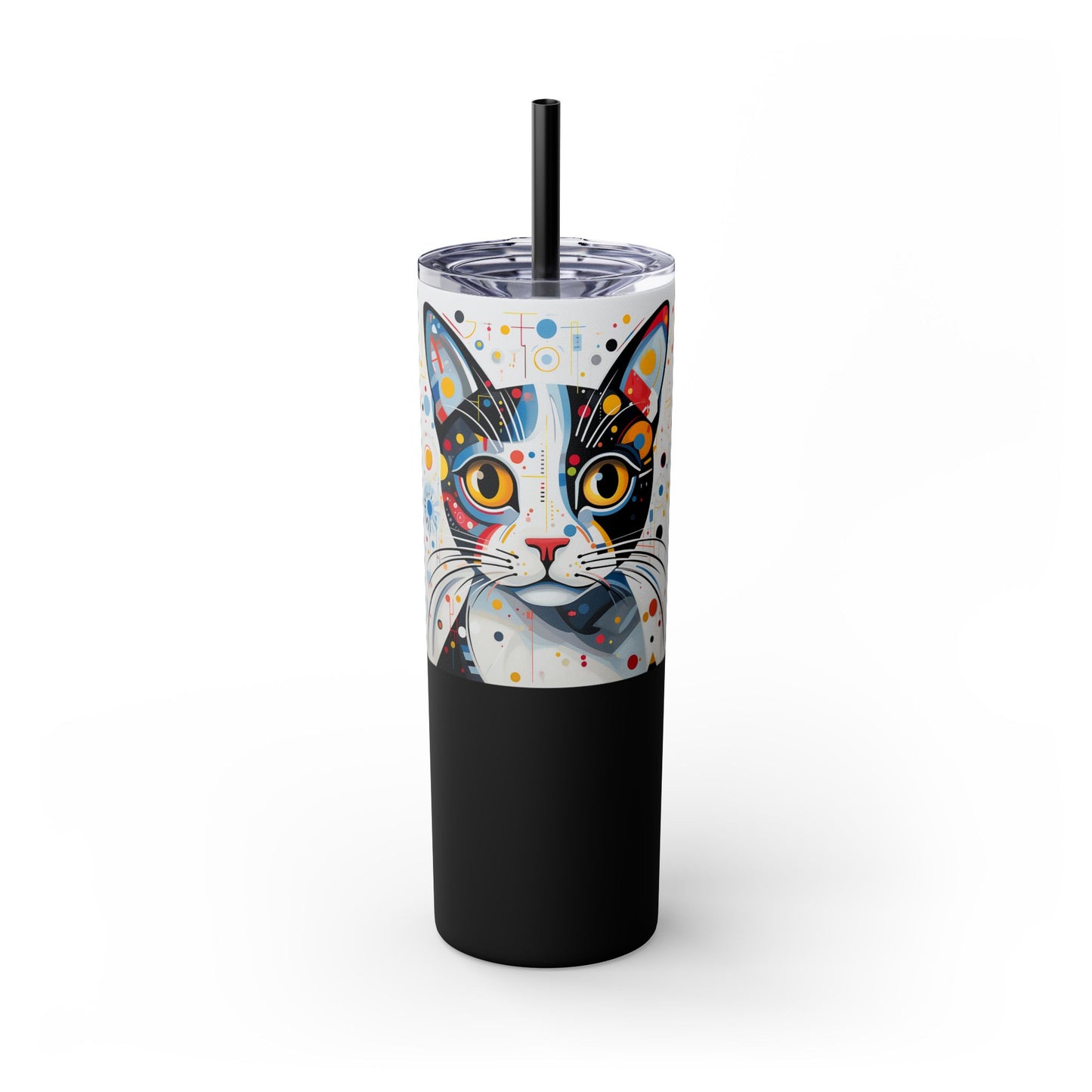 Cat's Playful Whimsy Limited Edition 20 oz Geometric Art Tumbler: 