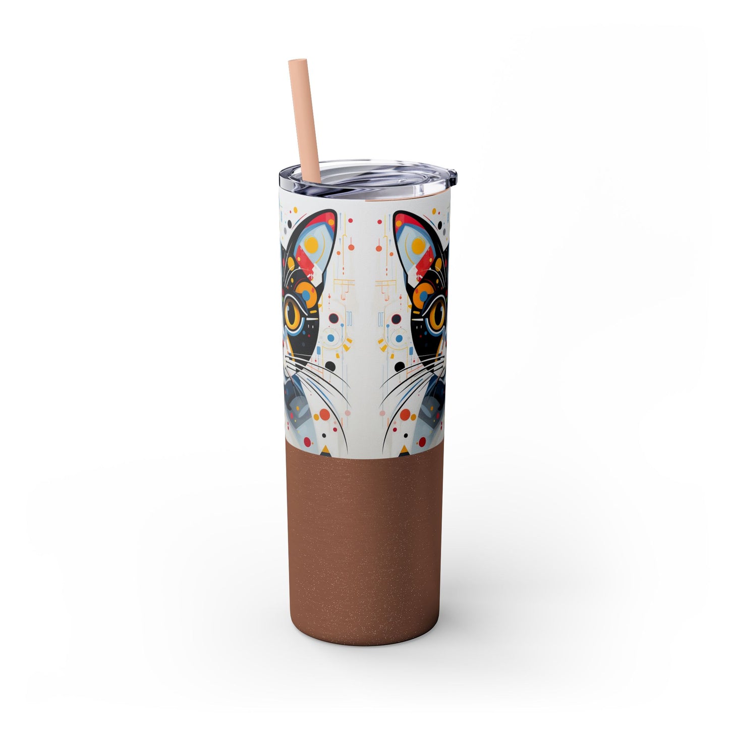 Cat's Playful Whimsy Limited Edition 20 oz Geometric Art Tumbler: 