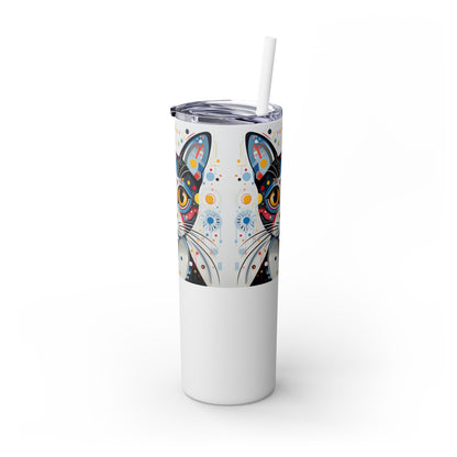 Cat's Playful Whimsy Limited Edition 20 oz Geometric Art Tumbler: 