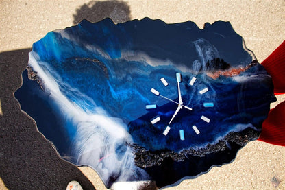 Deep Blue Geode Wall Clock - EKK Candle Art