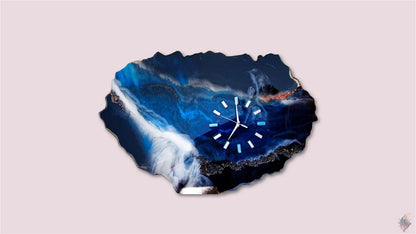 Deep Blue Geode Wall Clock - EKK Candle Art