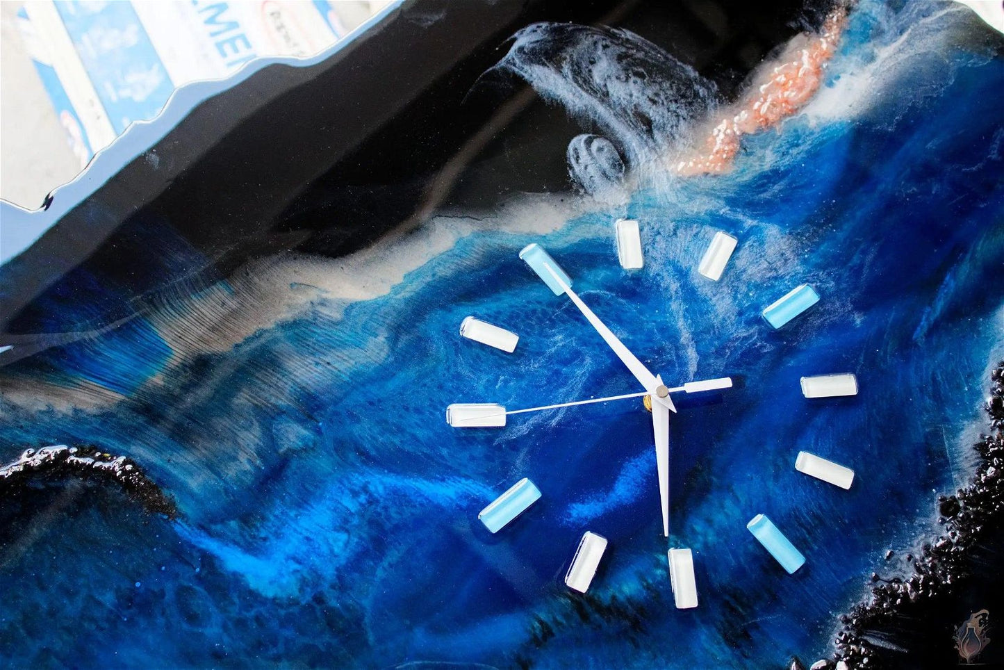 Deep Blue Geode Wall Clock - EKK Candle Art